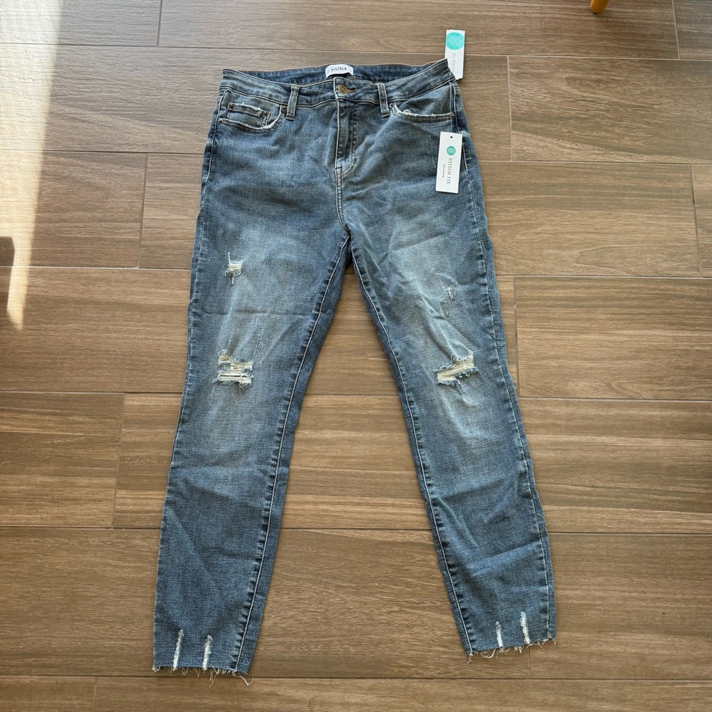 🆕Pistola Arielle Skinny Distressed Scissor Cut Hem Jean